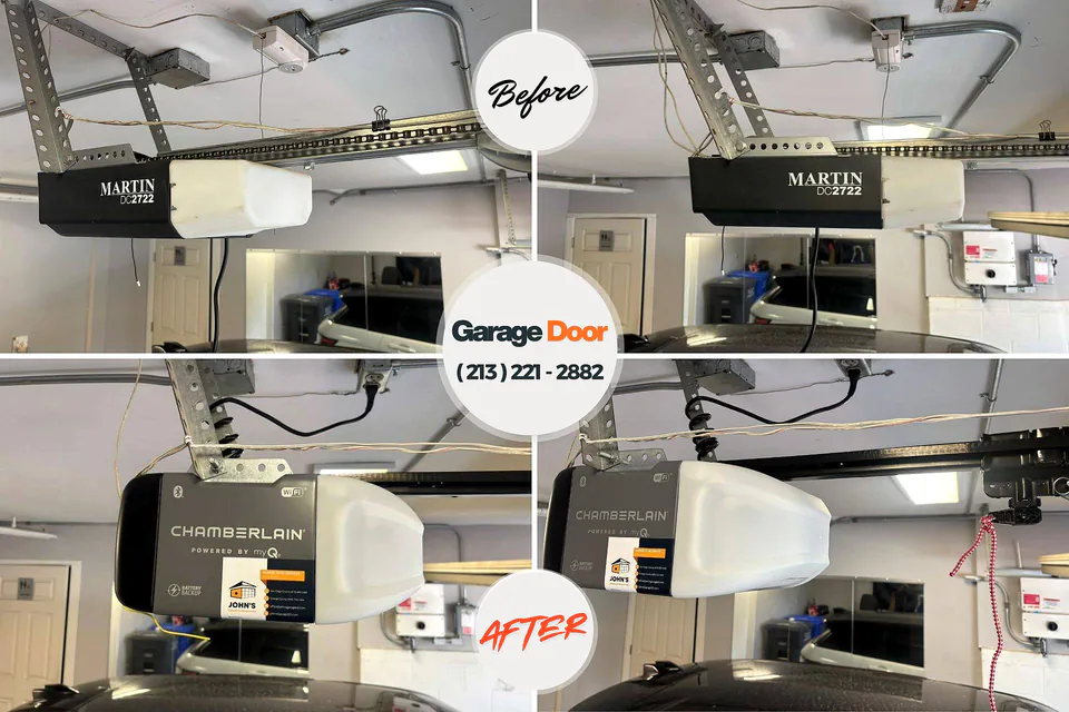 Before and after: garage door repair Cochranton, PA